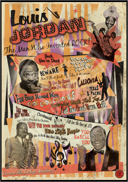 Louis Jordan, Poster, Graphic Design, Poster for Sale, Rock n Roll, Blues, Rhythm'n Blues, Punk, Sophie Lo